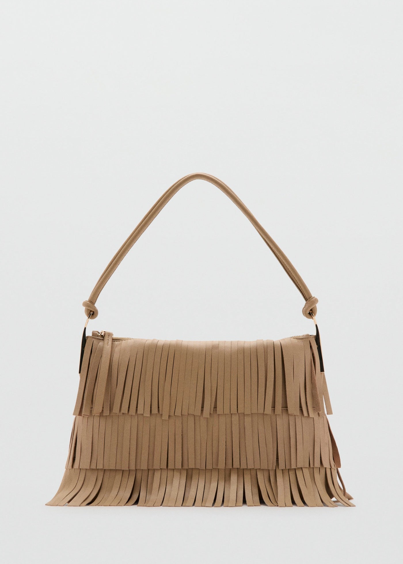 Grand Sac Porté Épaule Cuir À Franges