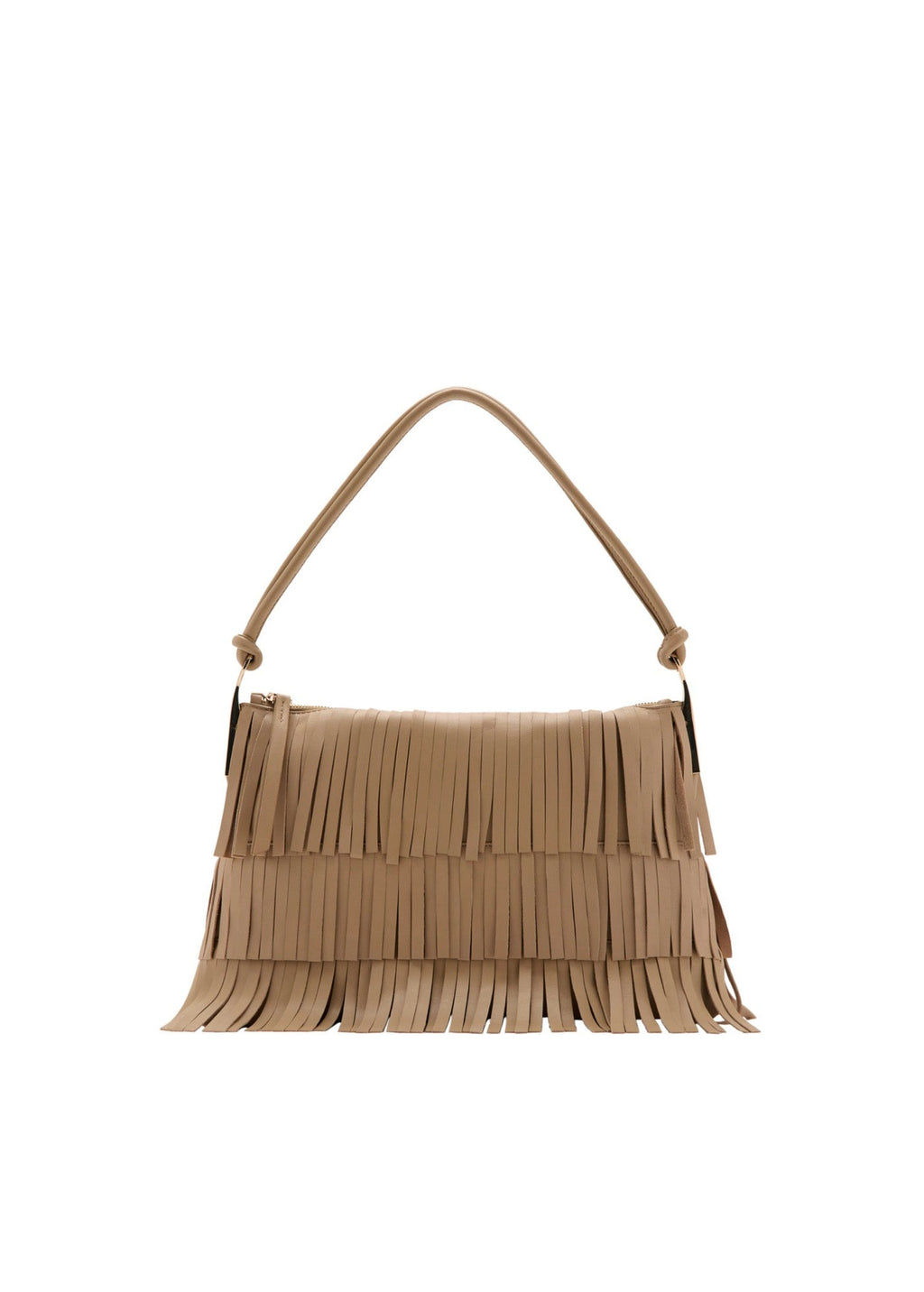 Grand Sac Porté Épaule Cuir À Franges