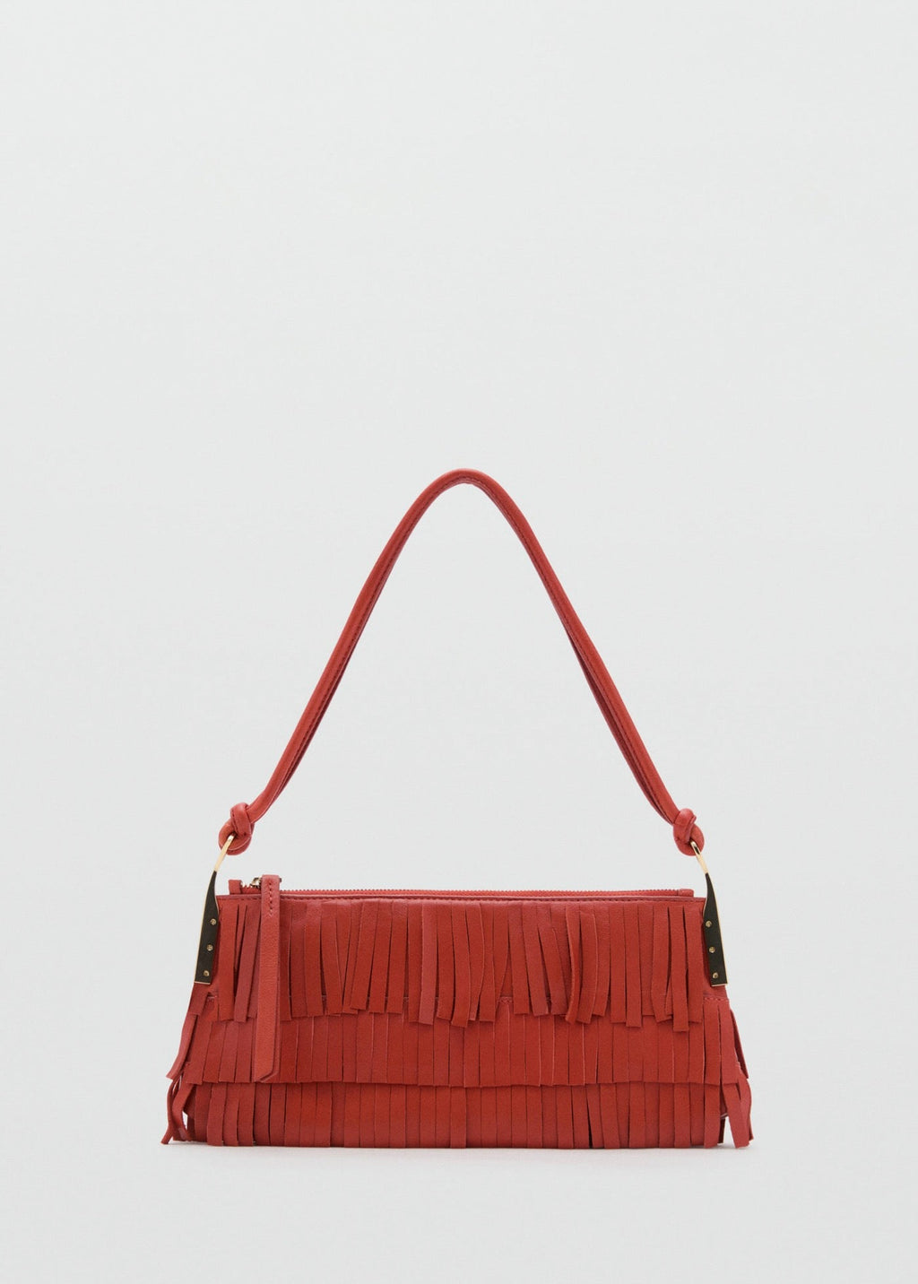 Sac Porté Épaule Cuir À Franges