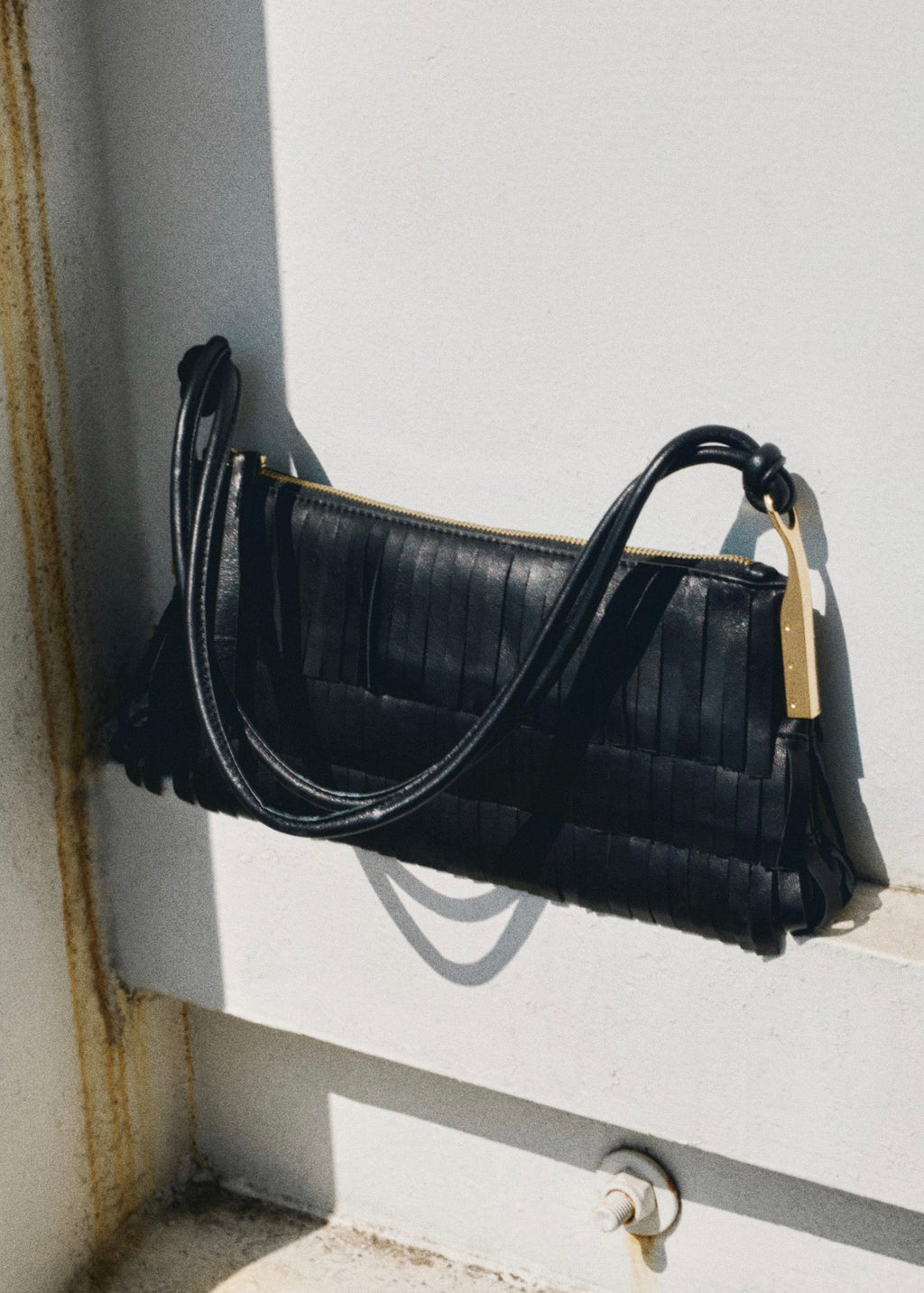 Sac Porté Épaule Cuir À Franges