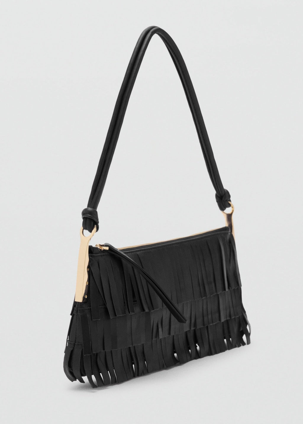 Sac Porté Épaule Cuir À Franges