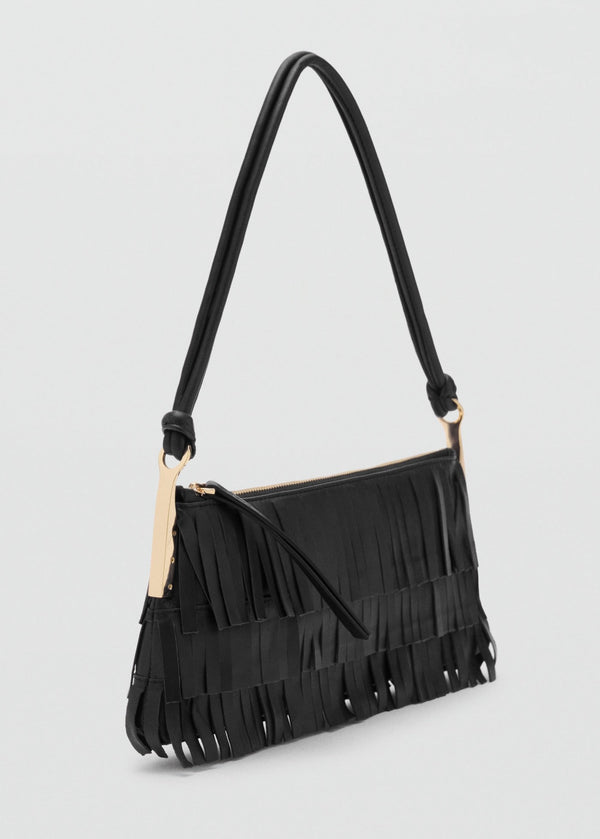 Sac Porté Épaule Cuir À Franges