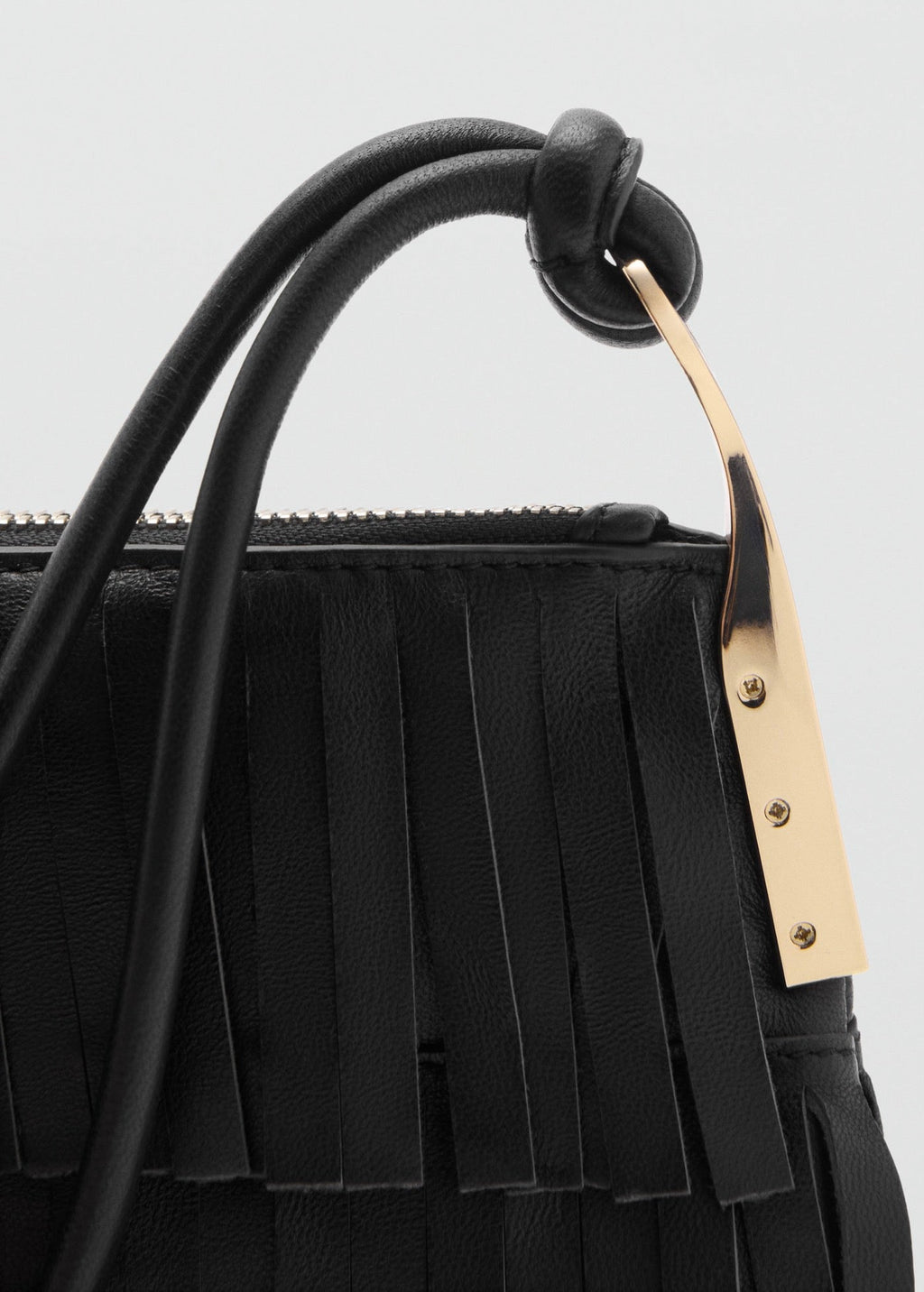 Sac Porté Épaule Cuir À Franges