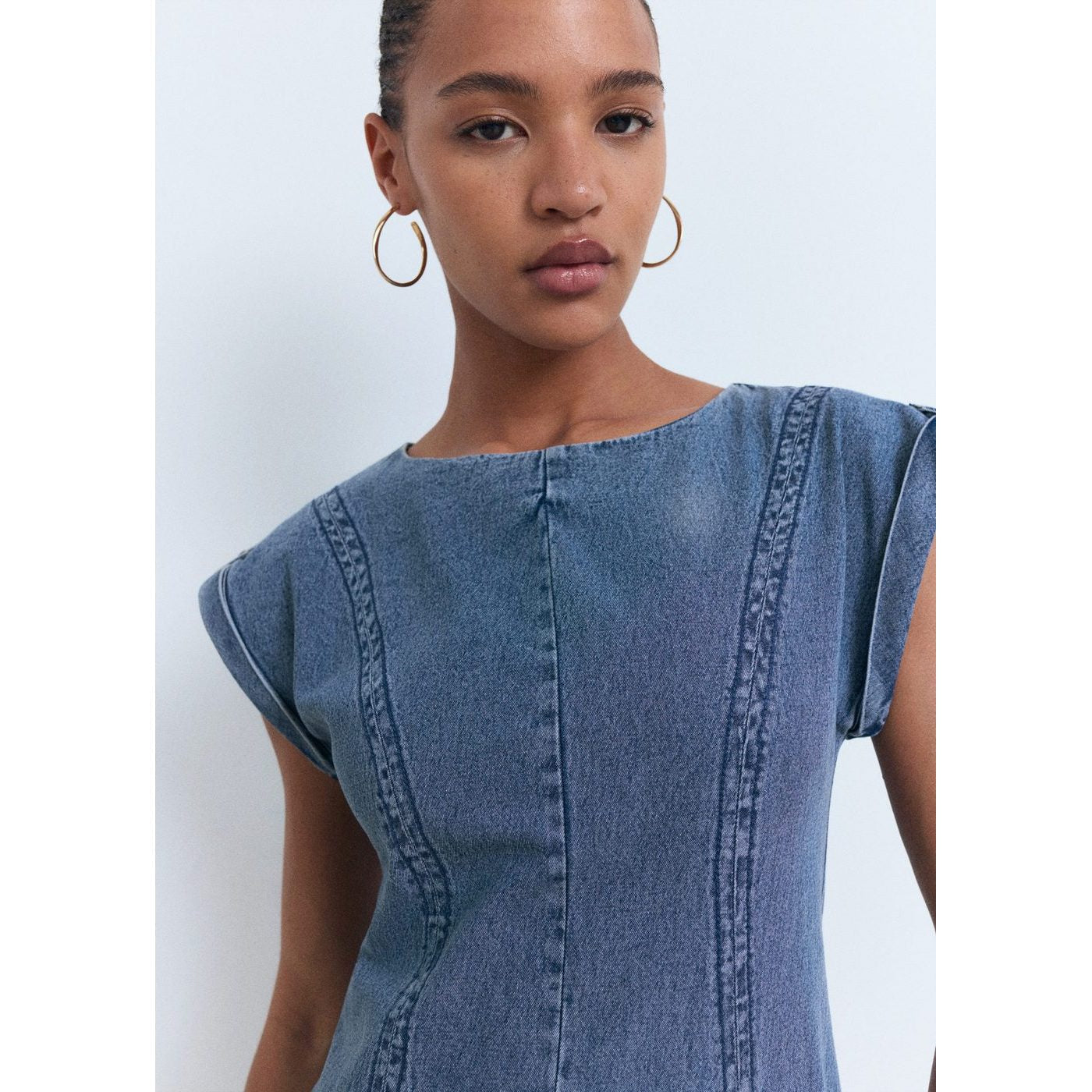 Robe En Jean Détail Coutures