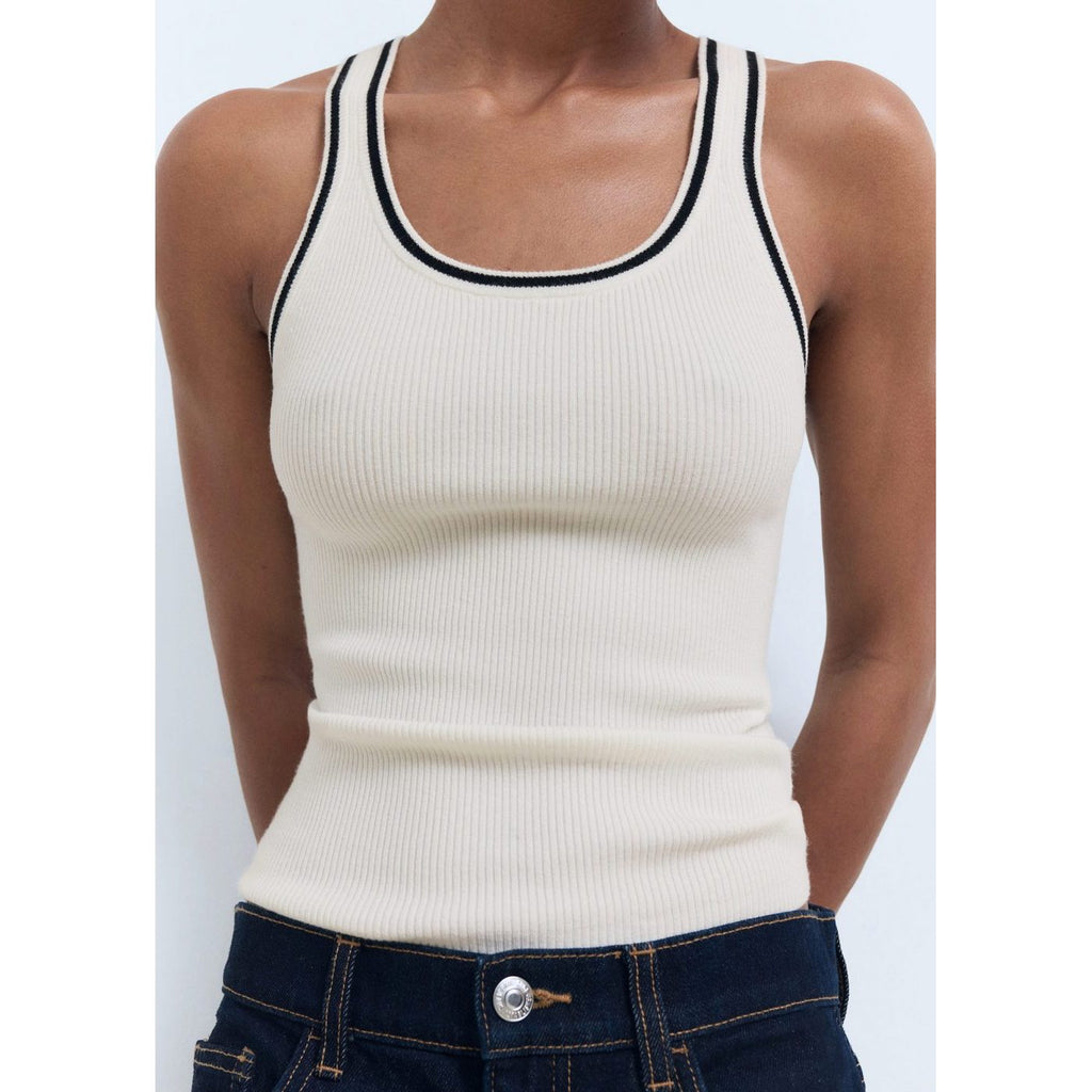 Top Maille Détails Contrastants