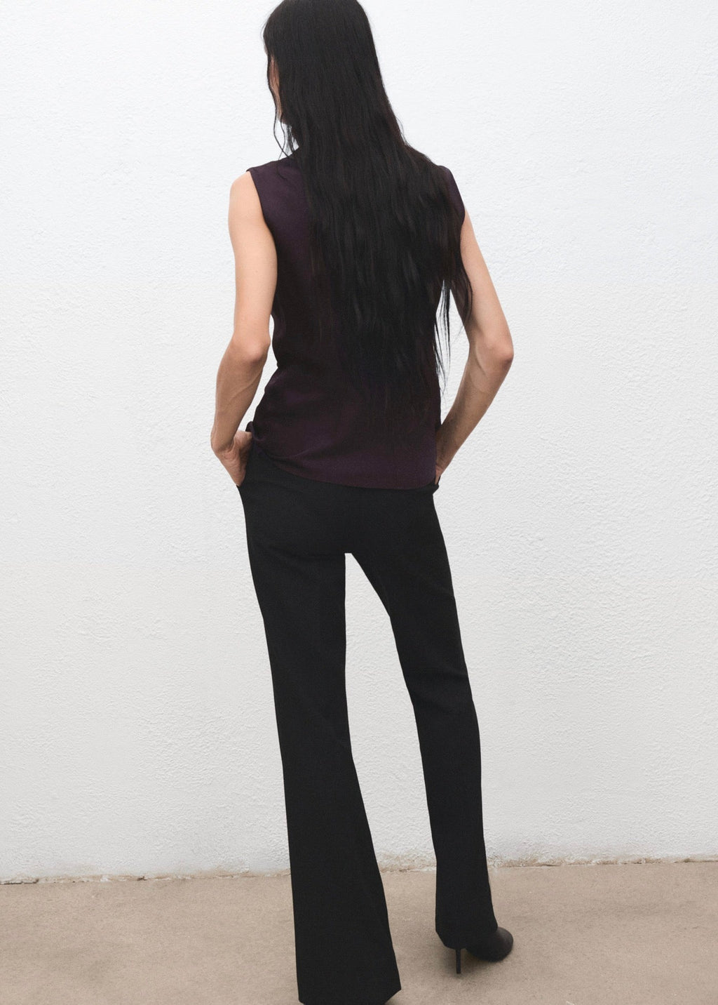 Blouse Satin Col Bénitier