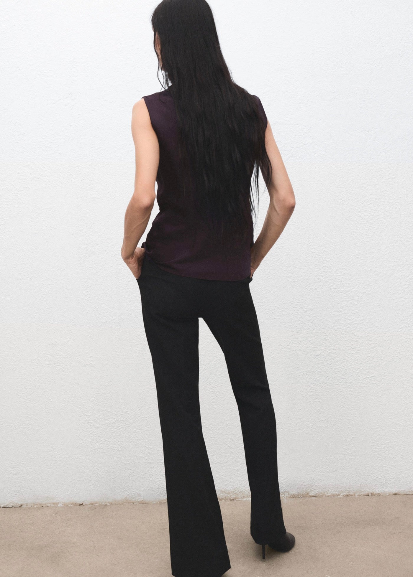 Blouse Satin Col Bénitier