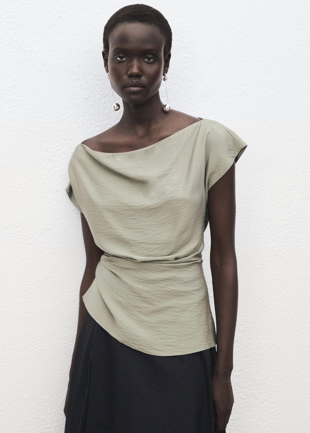 Blouse Modal Col Asymétrique