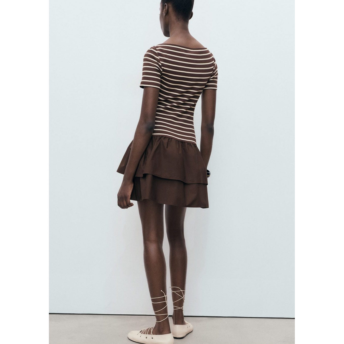 Robe À Rayures Bimatière