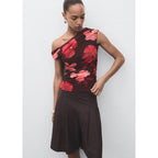 Top Asymétrique À Fleurs