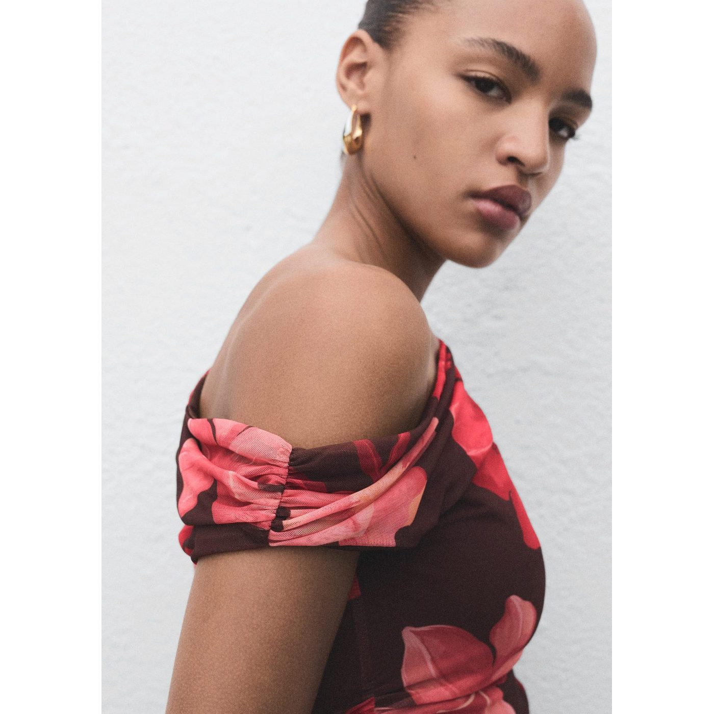 Top Asymétrique À Fleurs