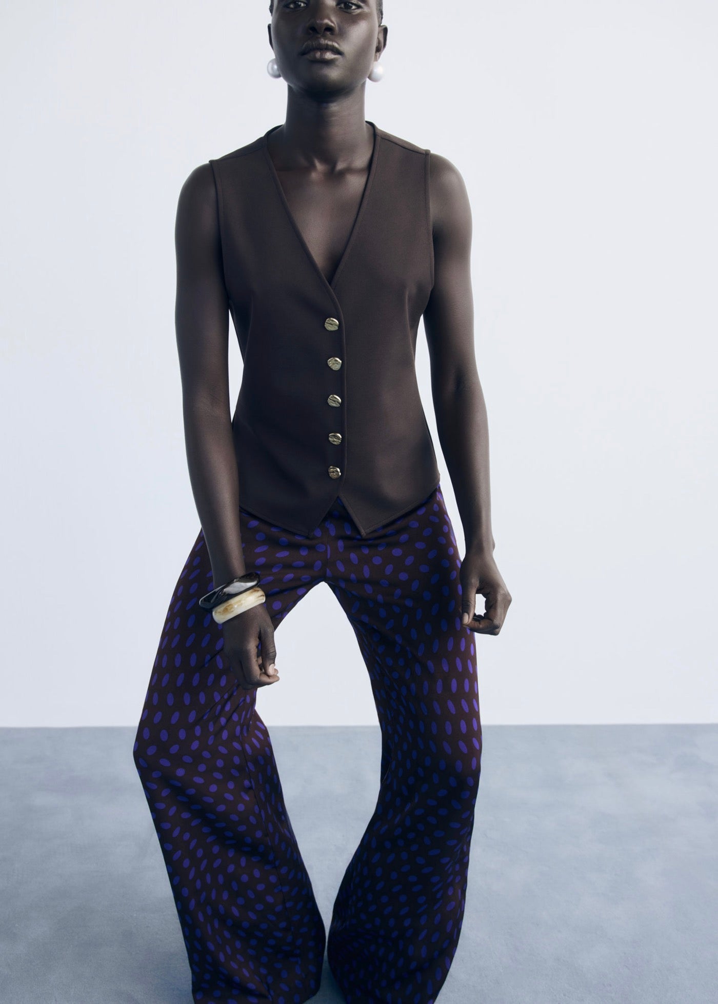 Pantalon Flare À Pois
