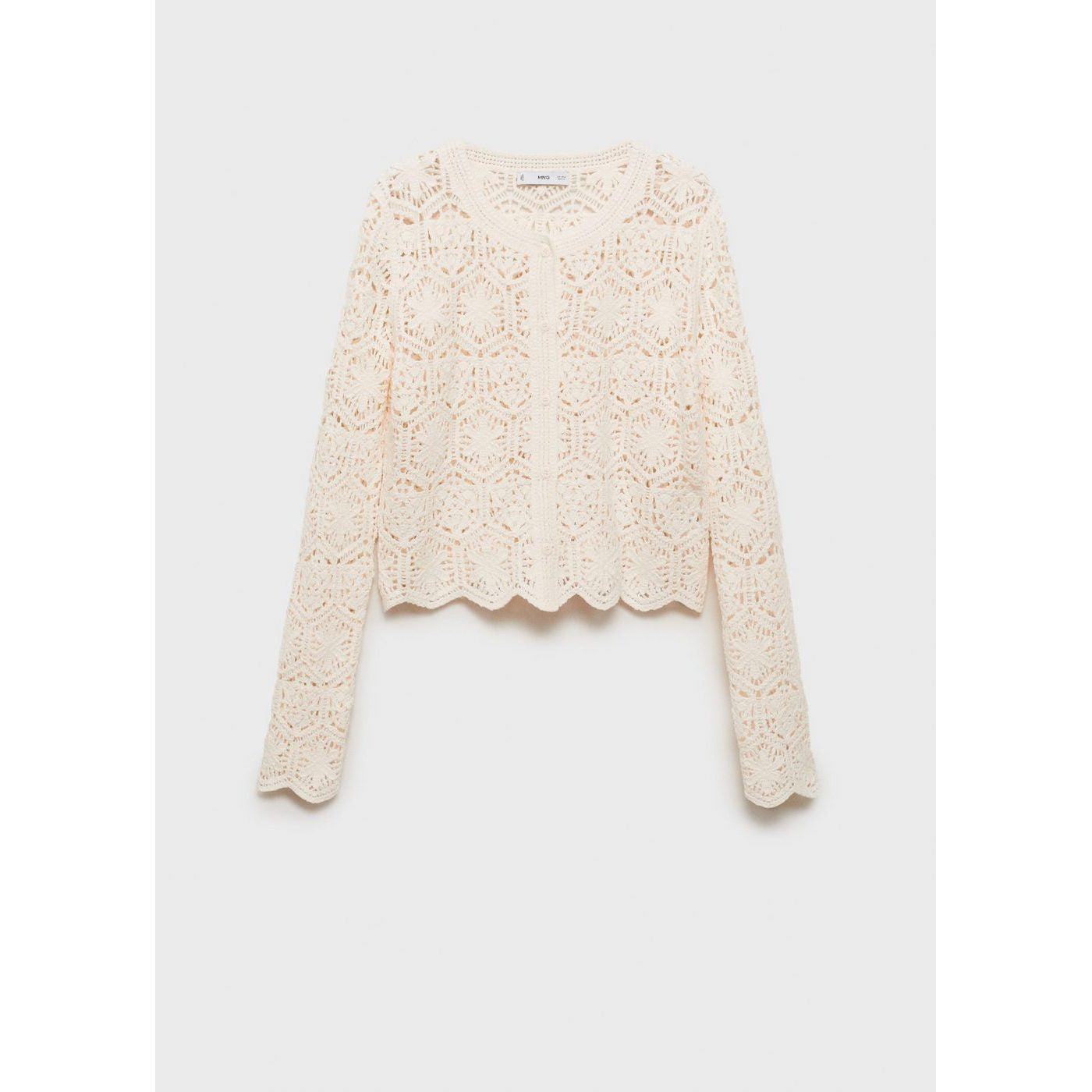 Cardigan Crochet Bas Festonné