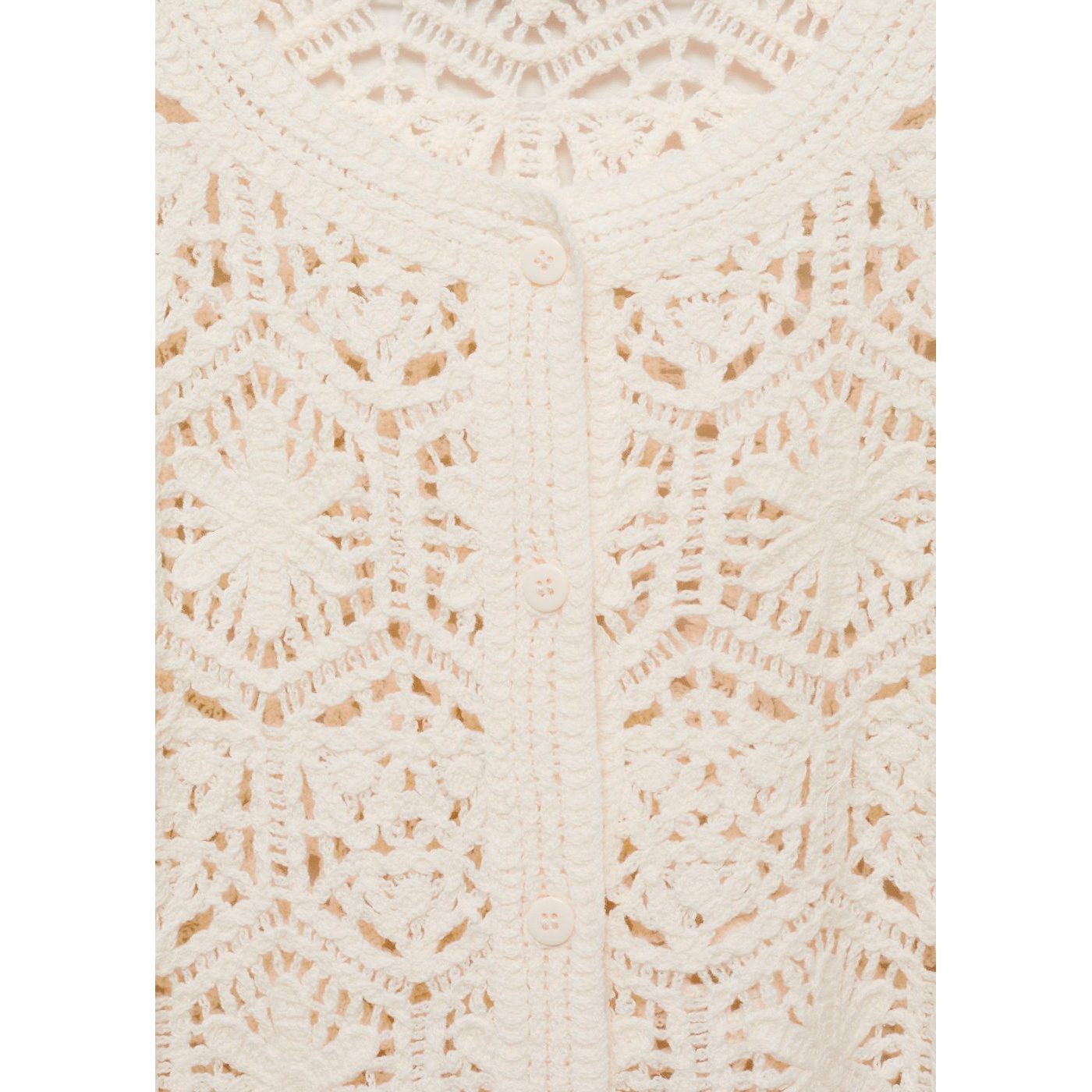 Cardigan Crochet Bas Festonné