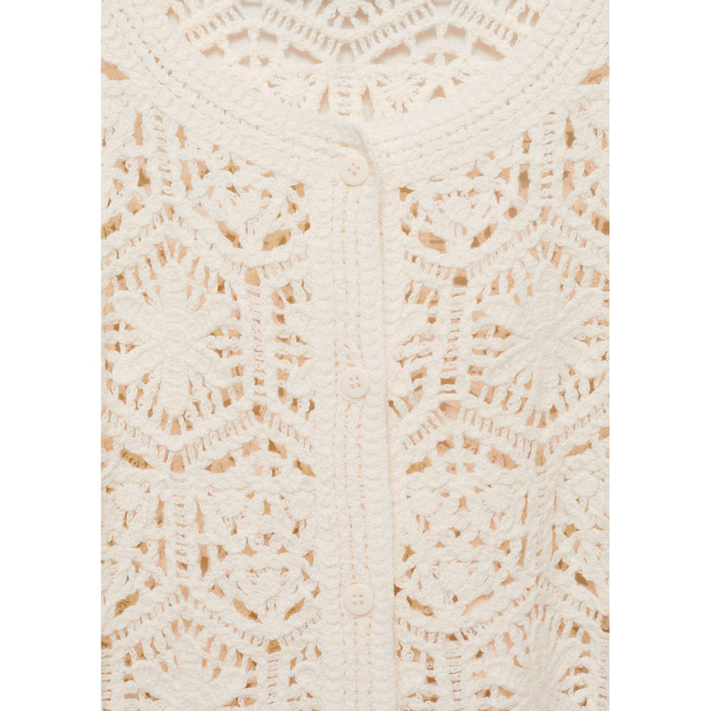Cardigan Crochet Bas Festonné