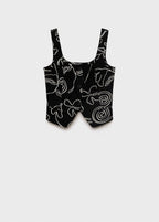 Gilet De Costume En Lin Imprimé À Fleurs