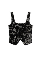 Gilet De Costume En Lin Imprimé À Fleurs