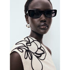 Top Asymétrique Brodé Fleurs