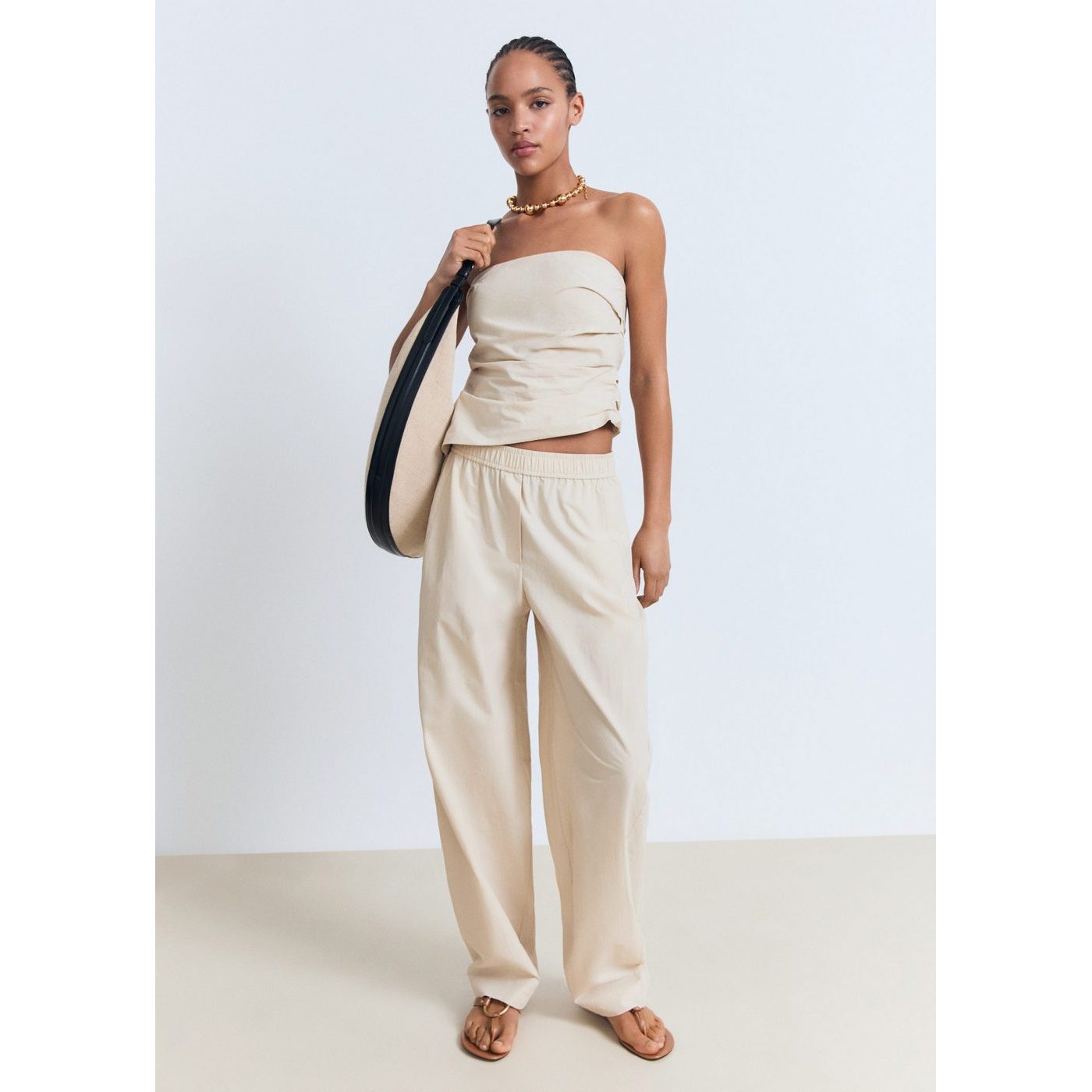 Pantalon Paperbag En Coton