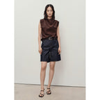 Bermuda En Jean Taille Haute Rinse Wash