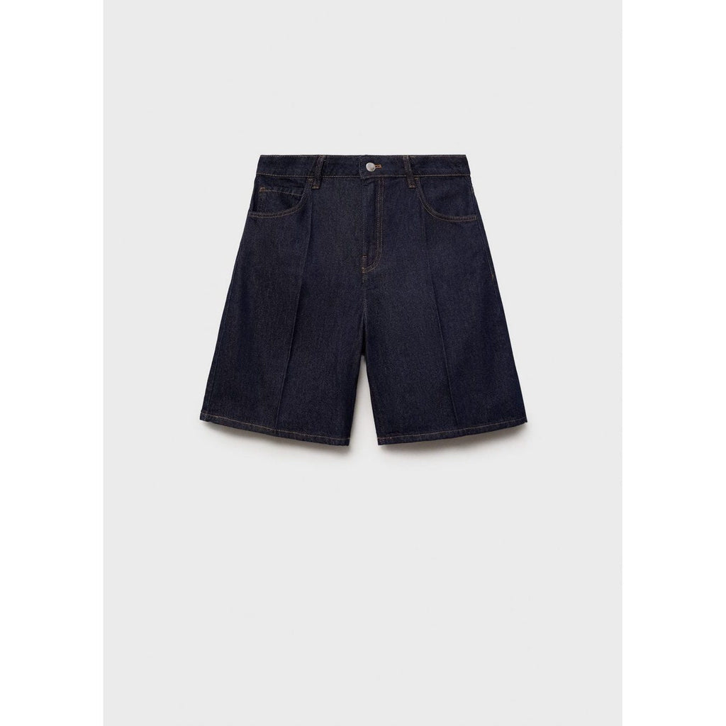 Bermuda En Jean Taille Haute Rinse Wash