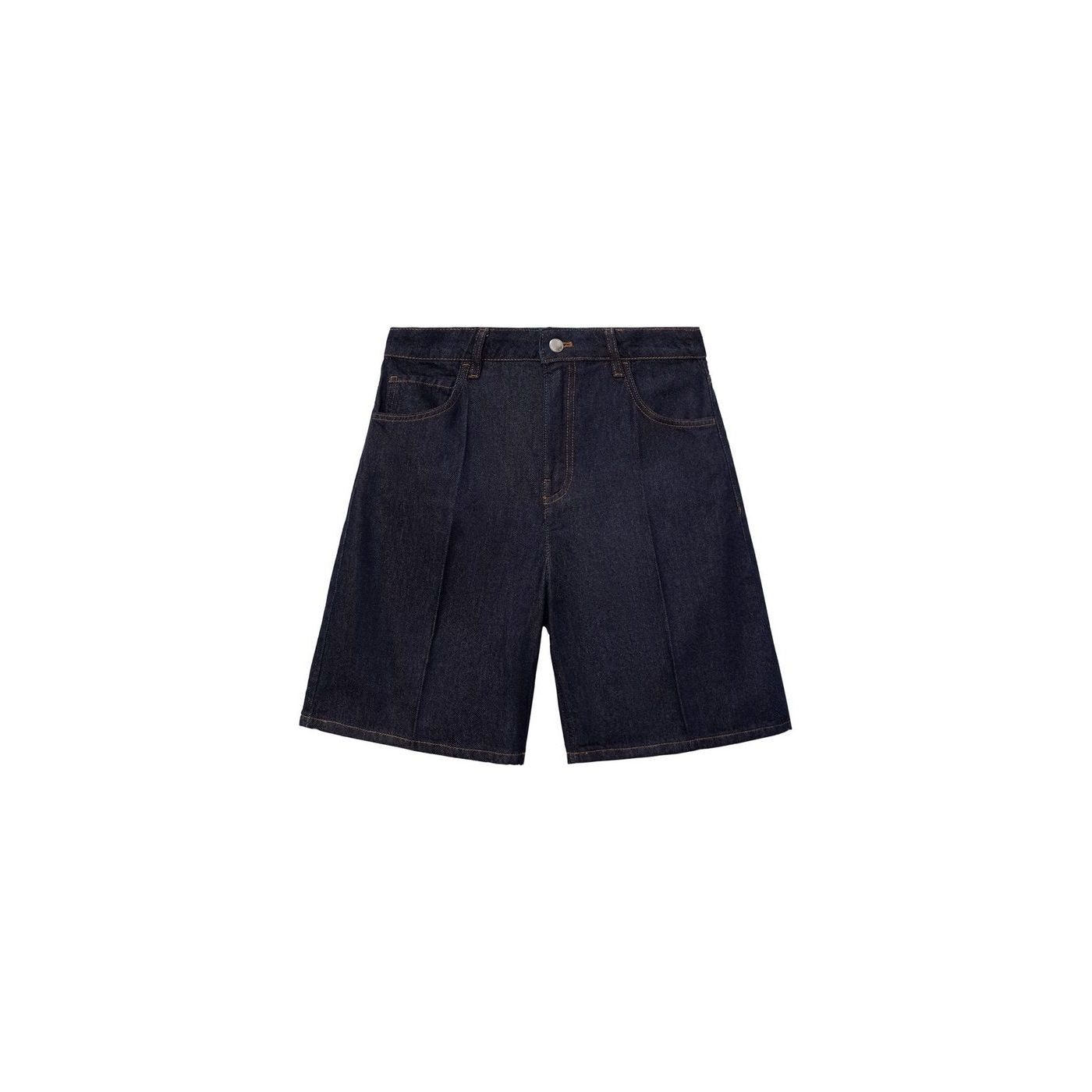Bermuda En Jean Taille Haute Rinse Wash