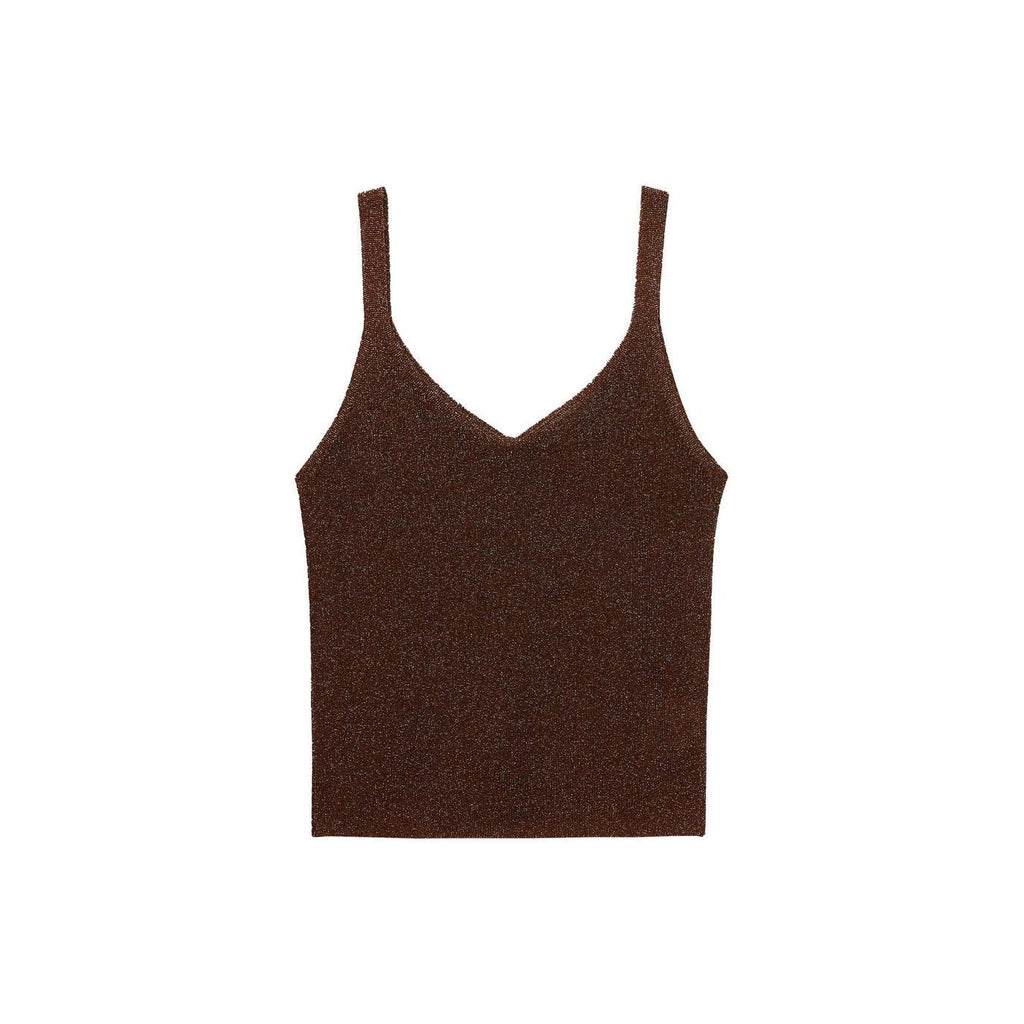 Top Maille Lurex Col En V