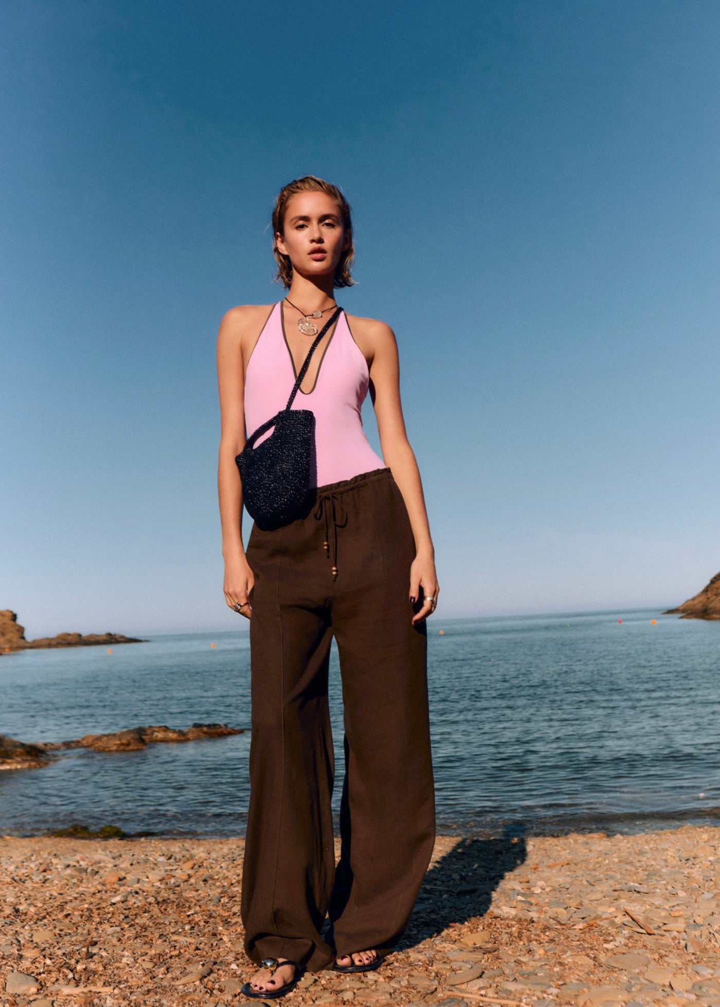 Pantalon Lin Taille Élastique