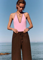 Pantalon Lin Taille Élastique