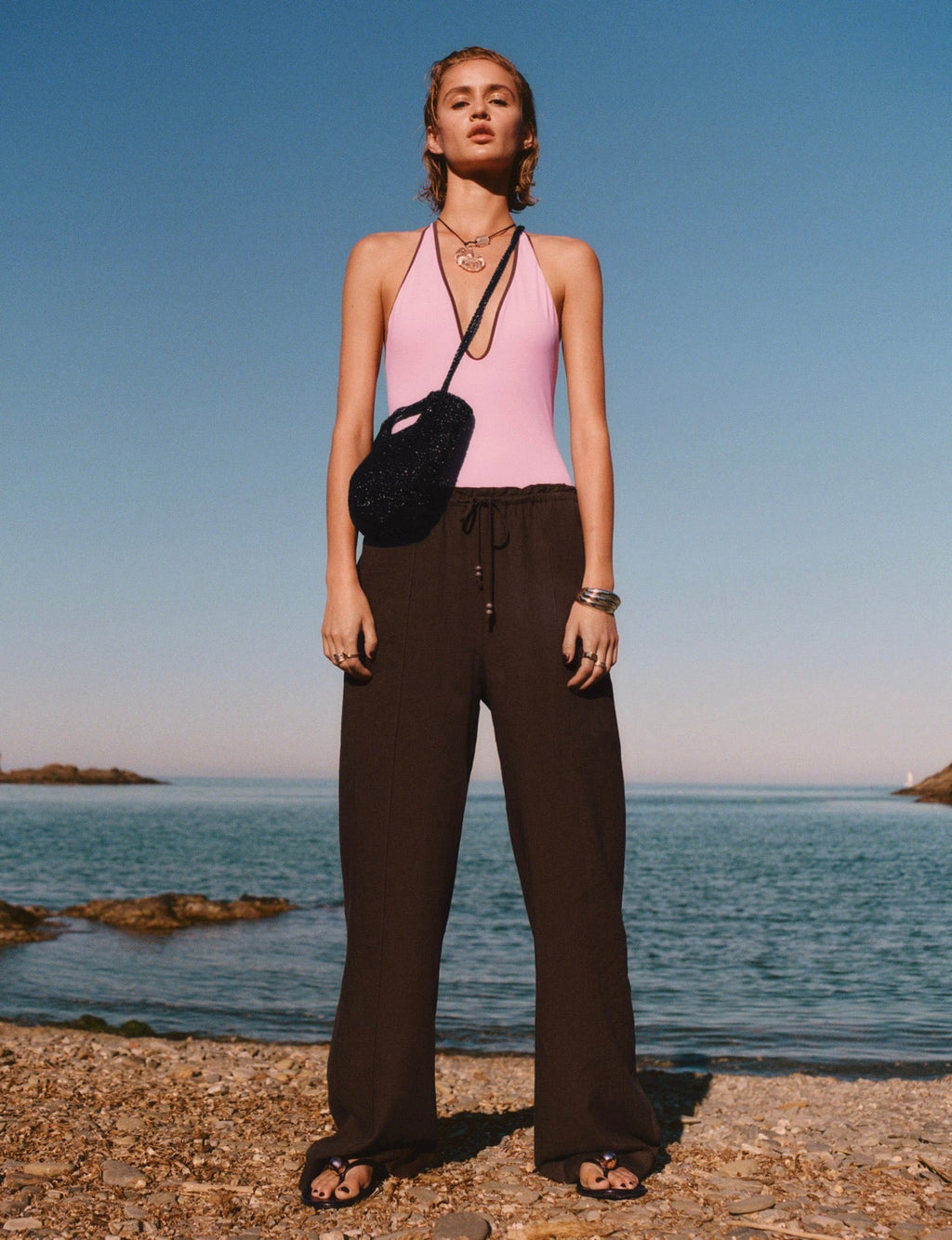 Pantalon Lin Taille Élastique