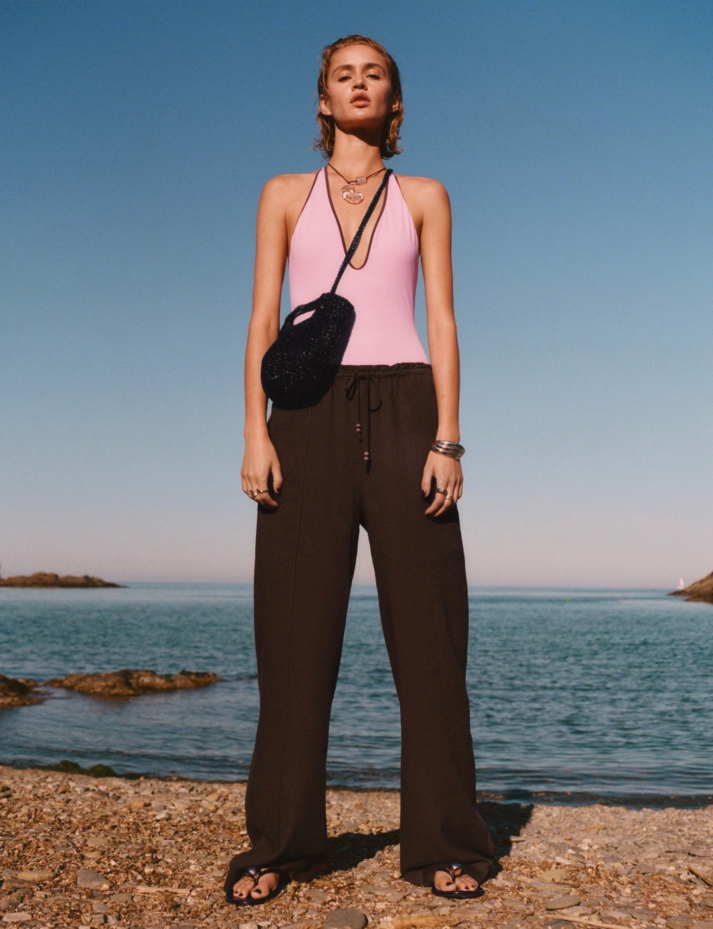 Pantalon Lin Taille Élastique