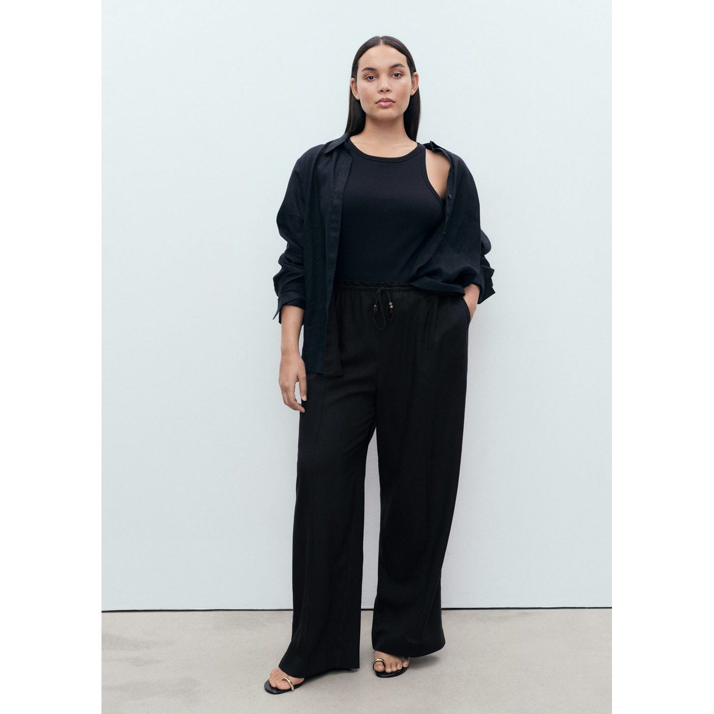 Pantalon Lin Taille Élastique