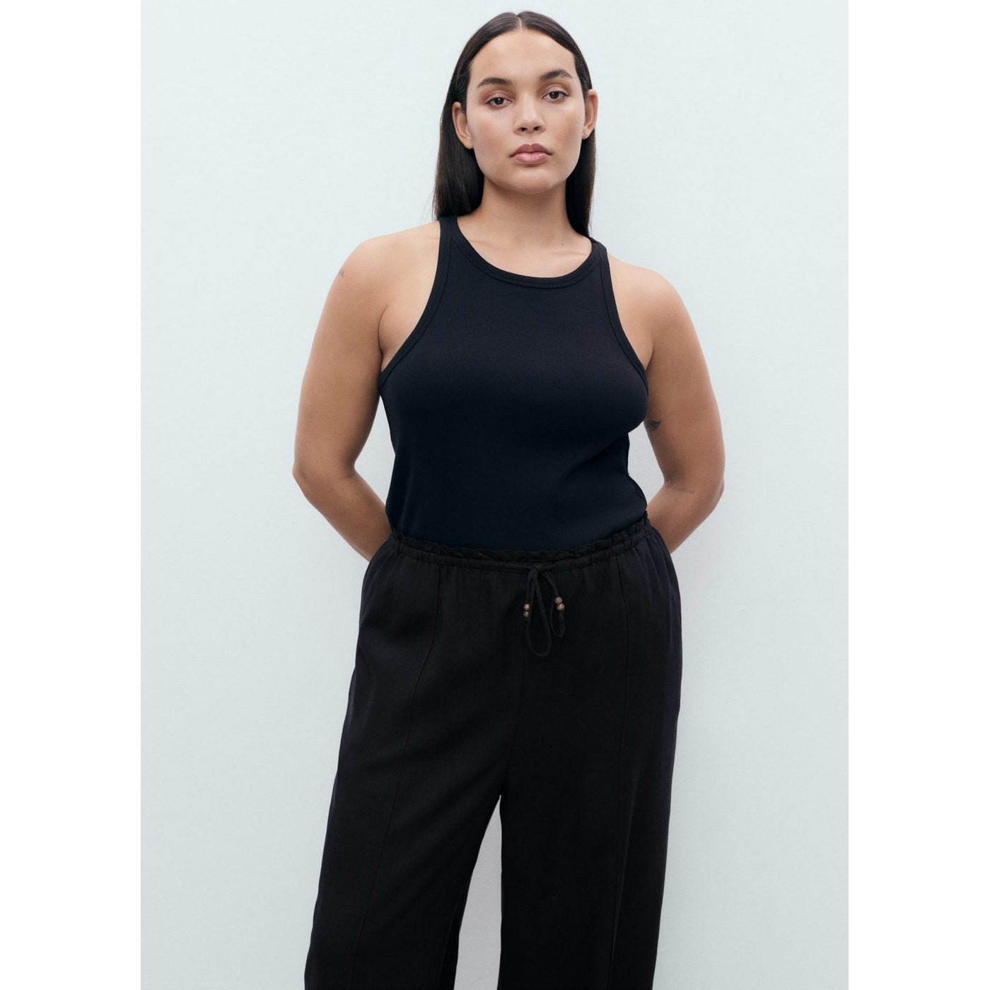 Pantalon Lin Taille Élastique