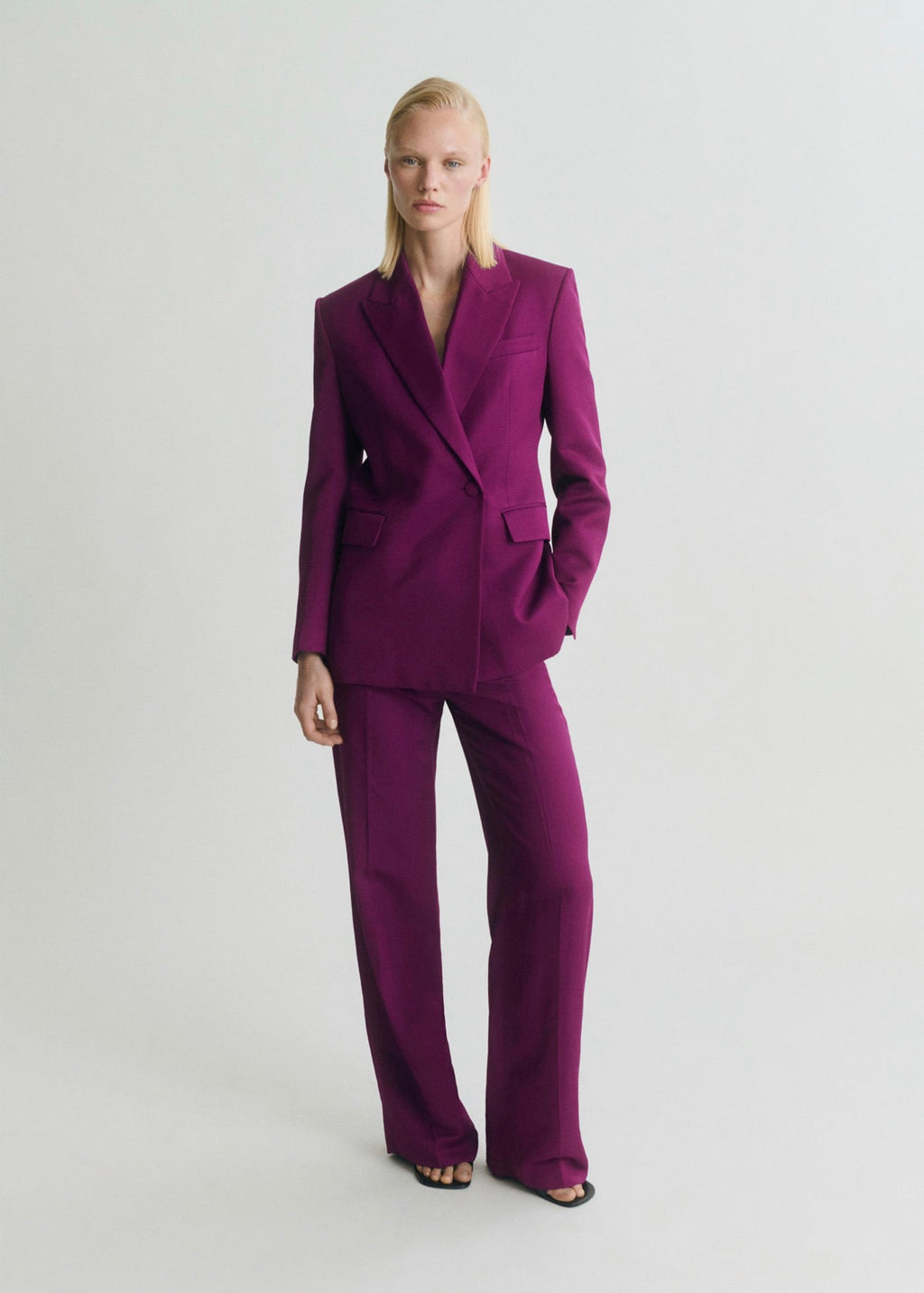 Blazer Costume Croisé Lin Mélangé