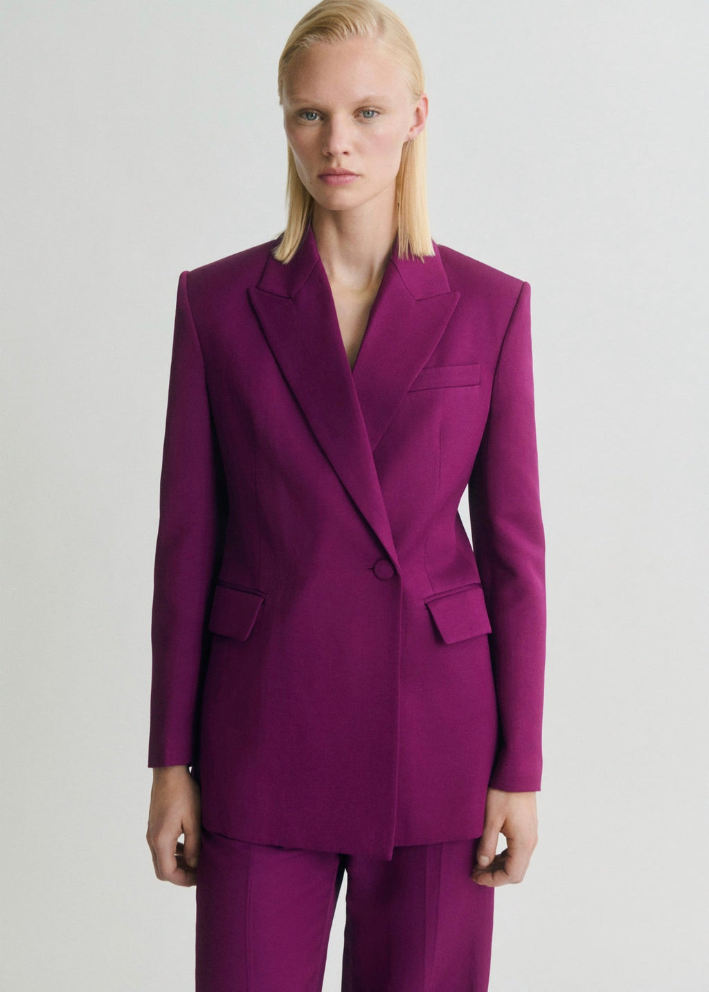 Blazer Costume Croisé Lin Mélangé