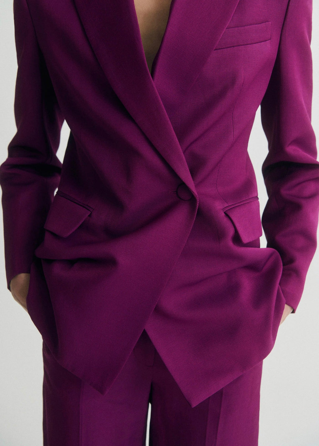 Blazer Costume Croisé Lin Mélangé