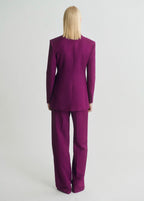 Blazer Costume Croisé Lin Mélangé