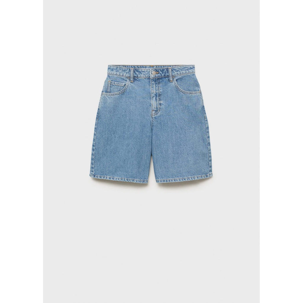 Bermuda En Jean Droit Taille Haute