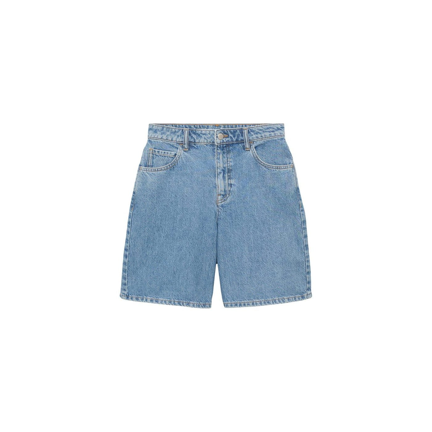 Bermuda En Jean Droit Taille Haute