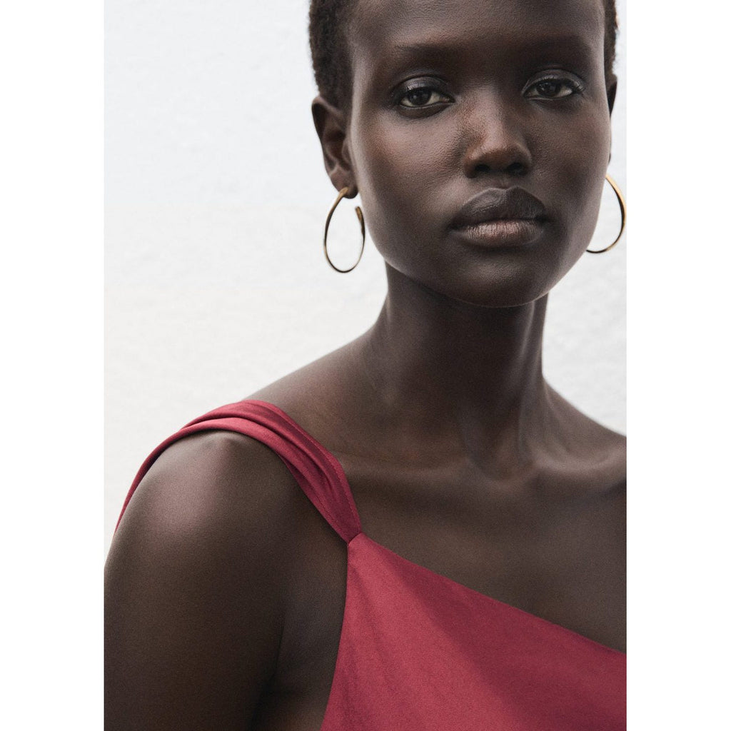 Robe Satinée Asymétrique