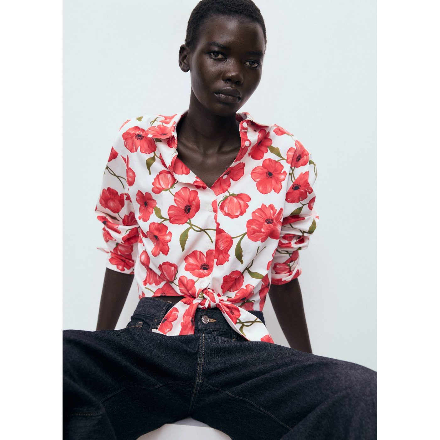 Chemise Popeline Imprimé À Fleurs