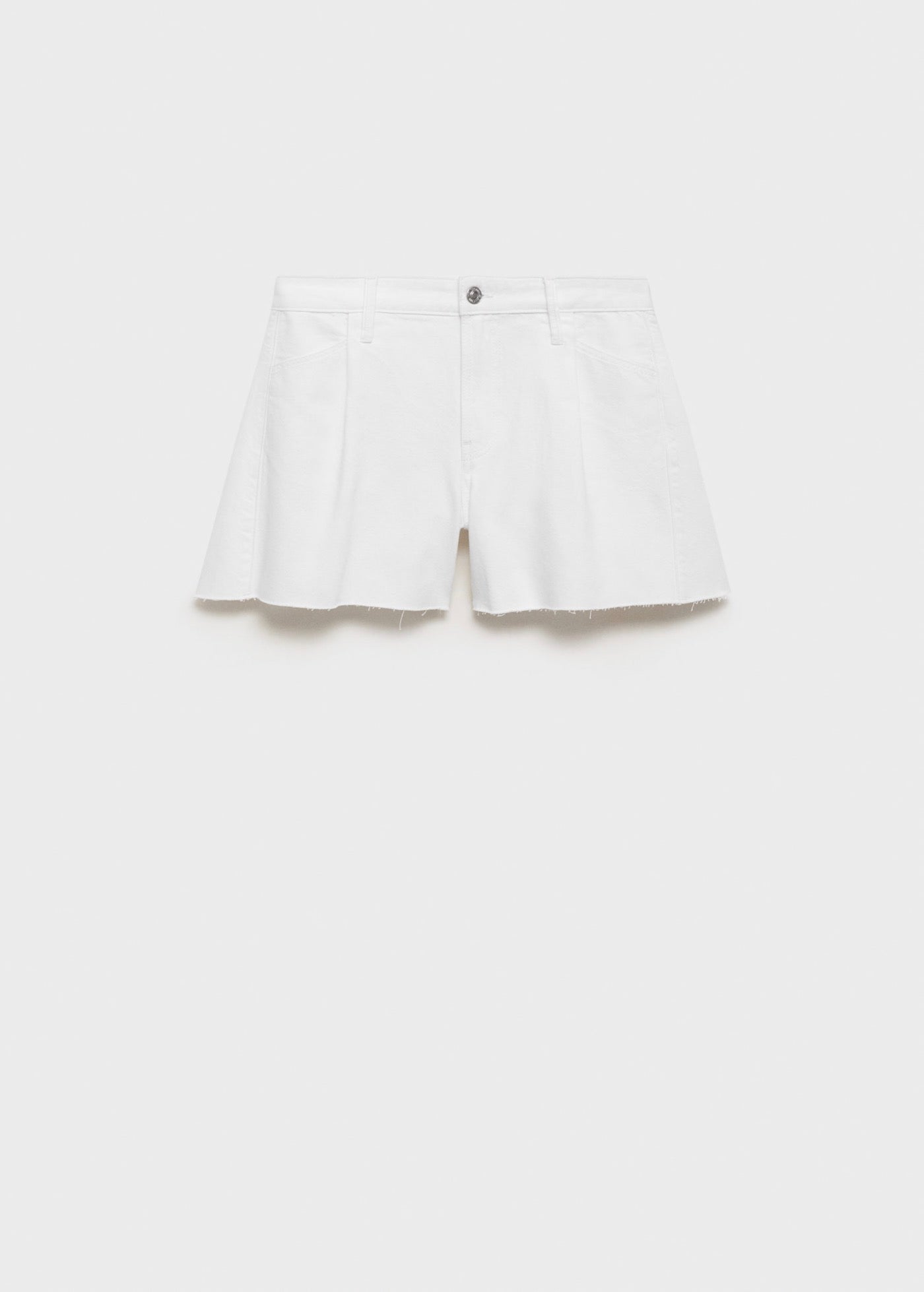 Short En Jean Bas Effiloché Pinces