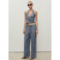 Pantalón Denim Wide Leg Cinturón