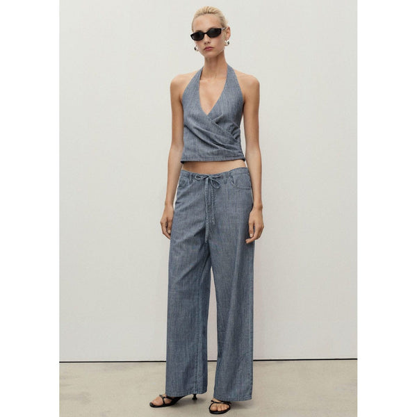 Pantalón Denim Wide Leg Cinturón