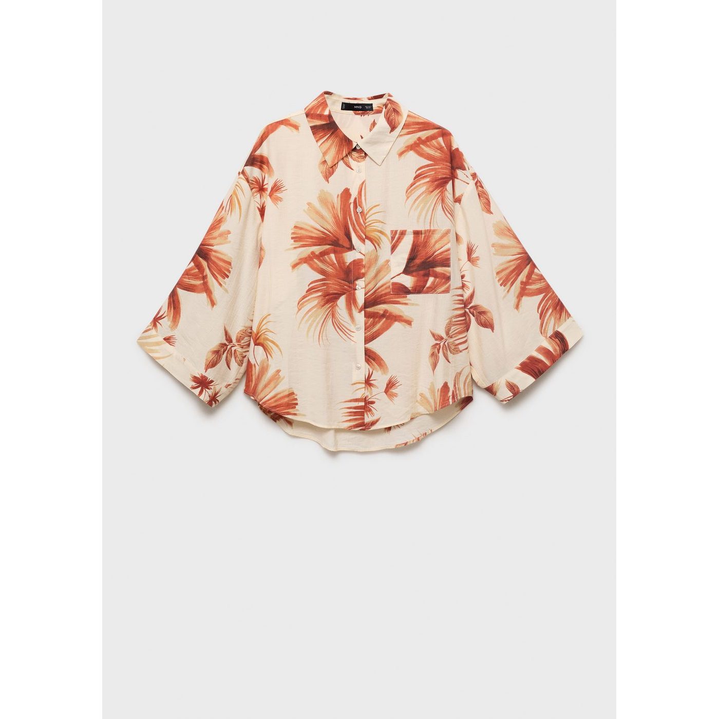 Chemise Palmier Manches Trois Quarts