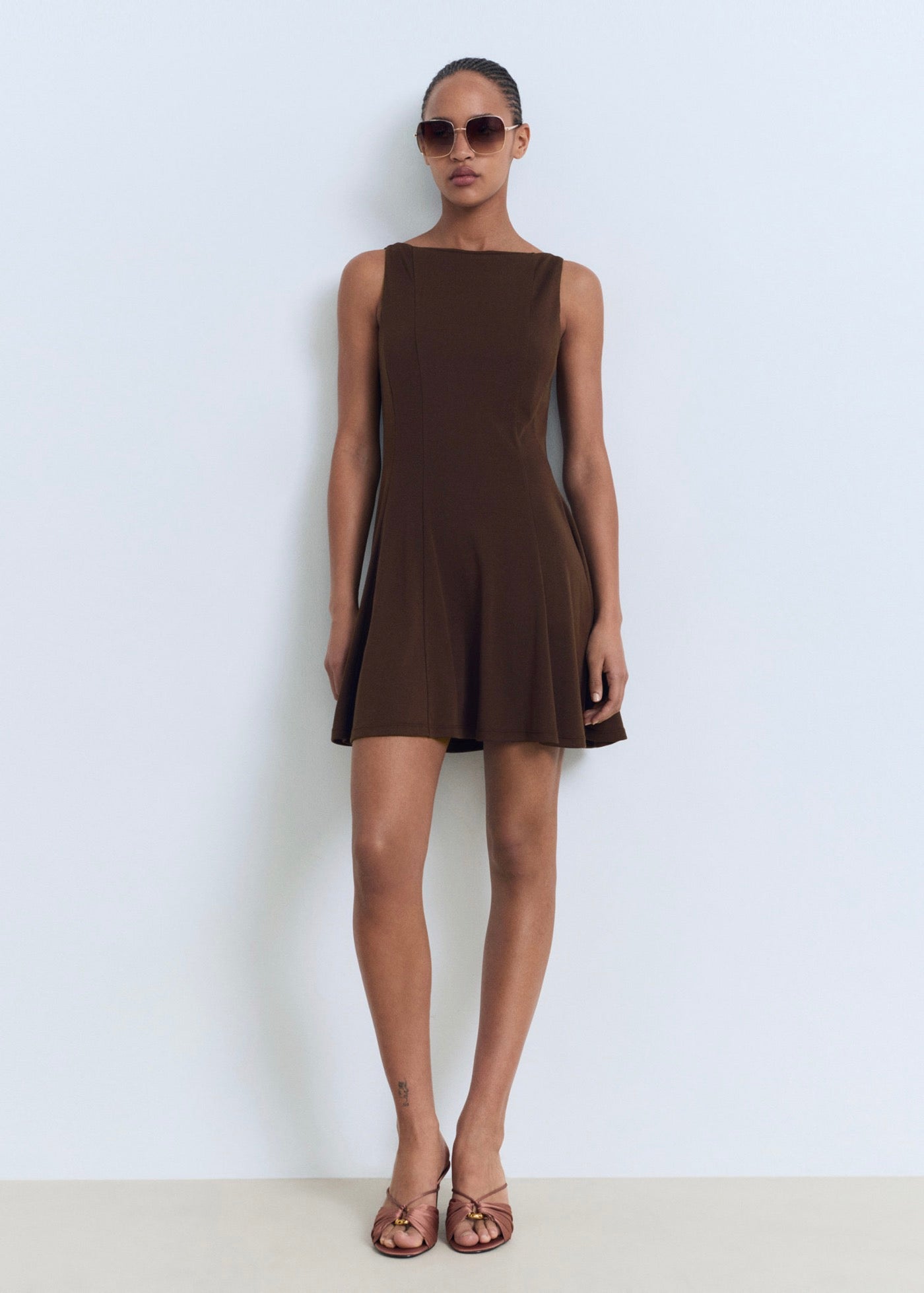 Robe Plissée Et Évasée