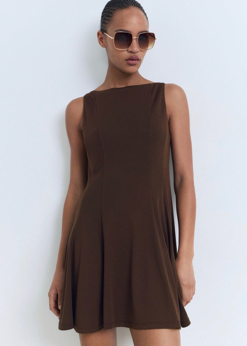 Robe Plissée Et Évasée