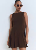 Robe Plissée Et Évasée