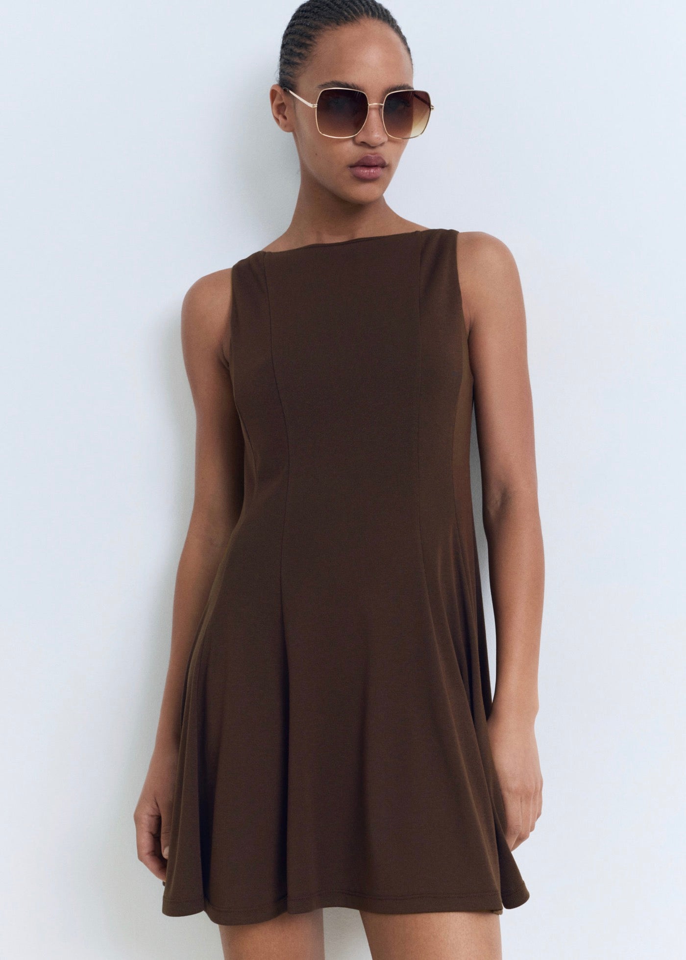 Robe Plissée Et Évasée