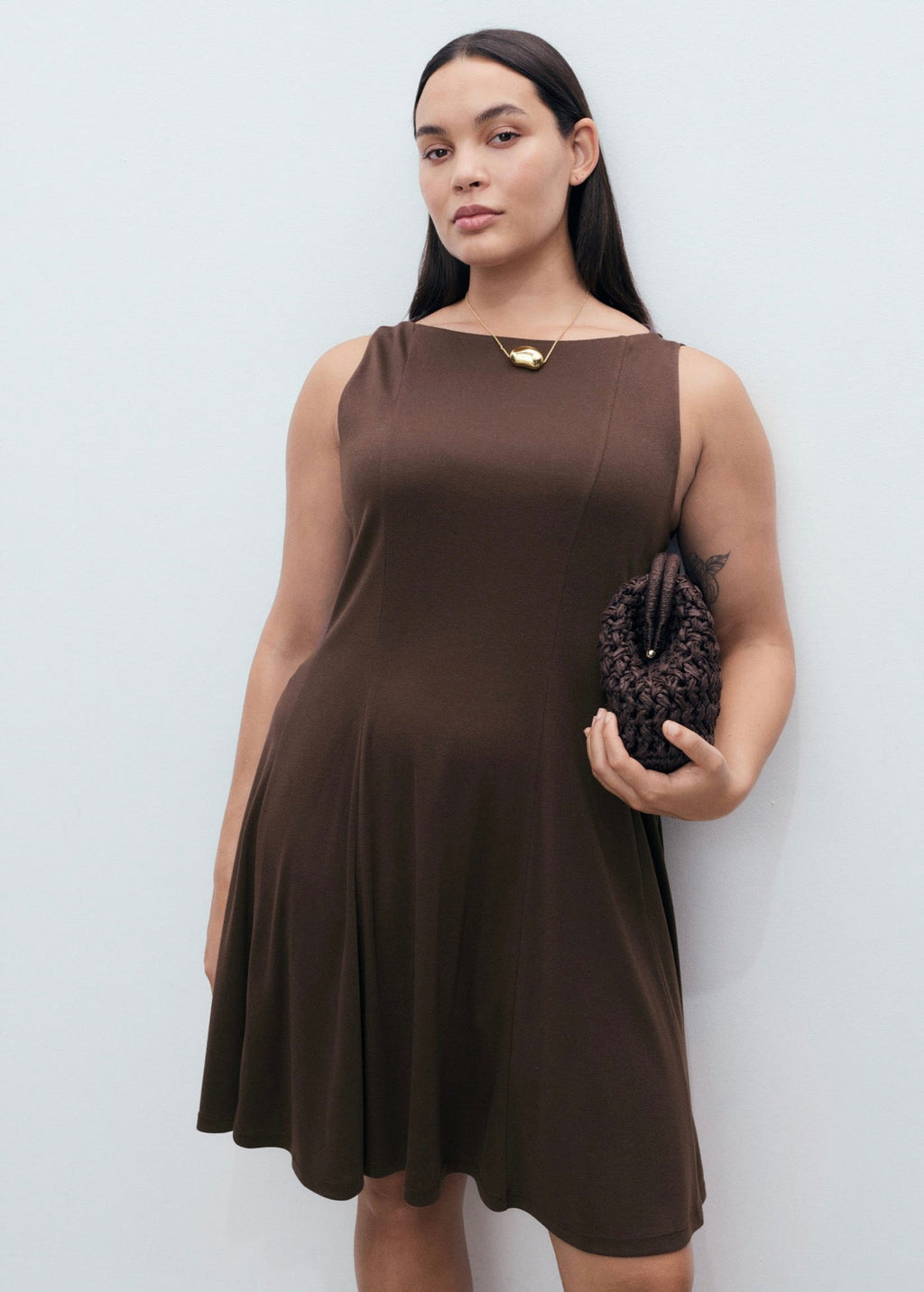 Robe Plissée Et Évasée